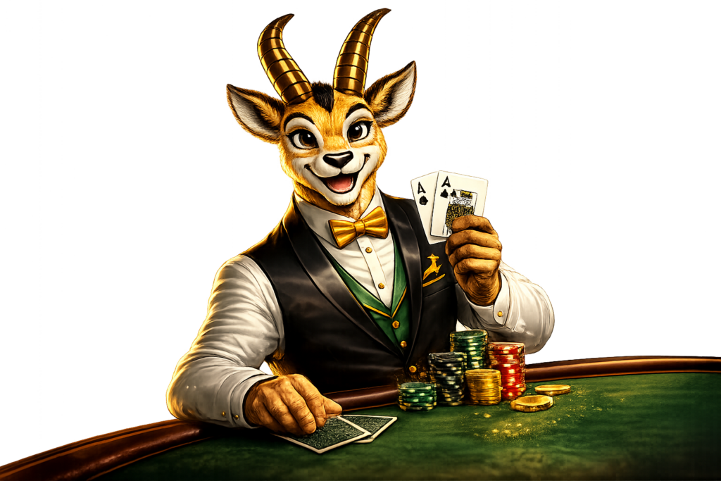 Bokkie playing blackjack