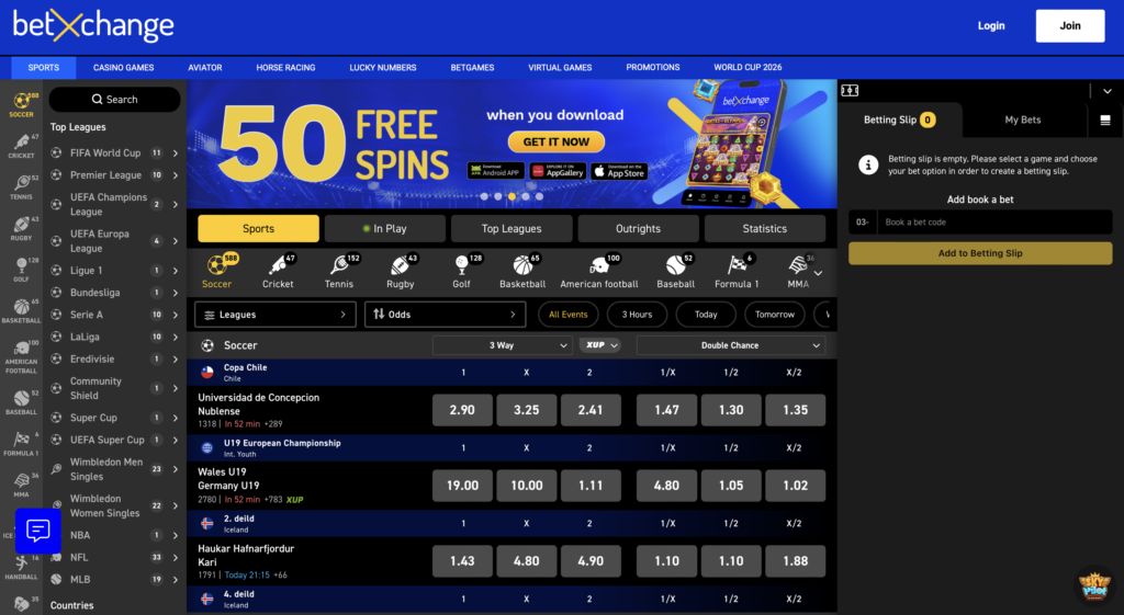 The BetXchange homepage