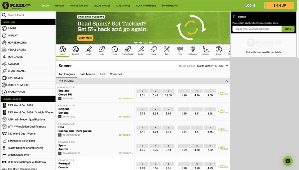 The Playabets homepage